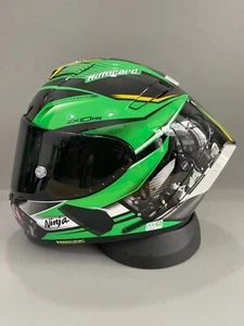 x14 Green Kawasaki Full Face Helmet Universal Racing Motorcycle Helmet - Picture 1 of 14