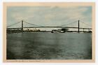 Ambassador Bridge Detroit Usa   Windsor Canada From Detroit River 1946 54 Peco
