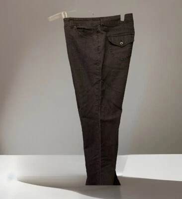 Pantalones de mezclilla Arianna BANDOLINOBLU talla 16 negros 38x32 bolsillos con botones NUEVO Foto 1 de 4