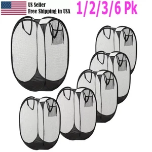 Laundry Bag Mesh Basket Foldable Mesh Popup Hamper - Portable Lightweight Home - Picture 1 of 6