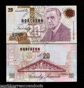 NORTHERN IRELAND 20 POUNDS P-202 1999 COMMEMORATIVE FERGUSON UNC TRACTOR NOTE - Picture 1 of 3