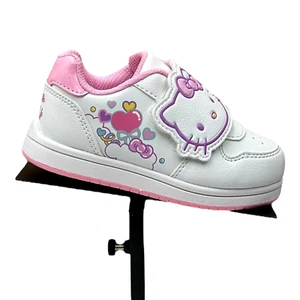 Hello Kitty Toddler Girls Slip-on Sneakers Size 7 White/Pink Lightweight & Comfy - Picture 1 of 12