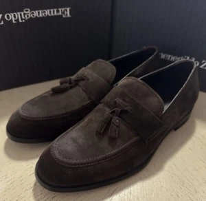 Ermenegildo Zegna Suede Loafers DK Brown 9.5 US NWT $895 - Picture 1 of 9