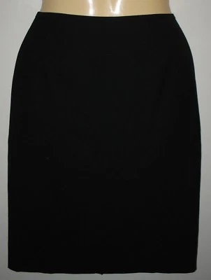 PETITE SOPHISTICATE  - SIZE: 0 - BLACK STRETCH LINED  WOOL PENCIL SKIRT REAR ZIP - Image 1 of 3