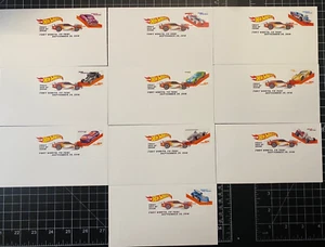 USPS First Day of Issue 'Hot Wheels' Color Cancelled Version, Set of 10 - NEW - Picture 1 of 2