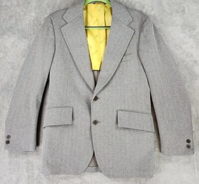 Chaqueta Blazer Abrigo Deportivo John Weitz Palm Beach Para Hombres 41 Regular Gris Rayas Foto 1 de 4