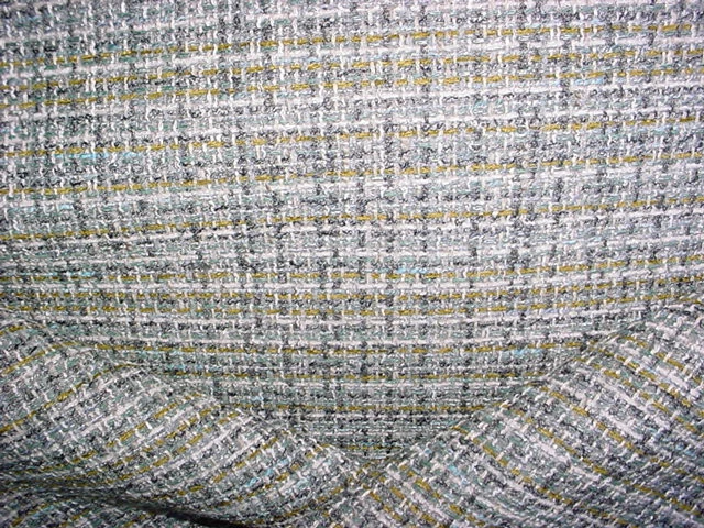 5-7/8Y Romo 7929 Arlo Silver Citron White Textured Tweed Upholstery Fabric - Image 1 of 4