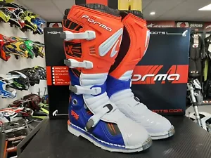 FORMA TERRAIN TX MOTOCROSS MX ENDURO BOOTS OFF ROAD WHITE FLO ORANGE BLUE EU 42 - Picture 1 of 3