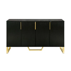 Modern Sideboard Metal Handles & Legs and Adjustable Shelves Kitchen Cabinet - Picture 1 of 24