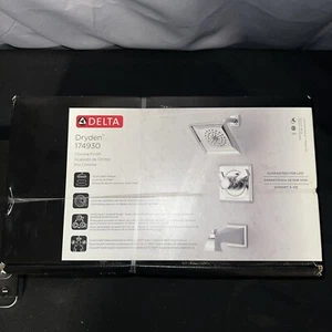 DELTA Dryden 1-Griff 1-Spray Raincan Badewanne Dusche Wasserhahn Blendenset chrom ungeöffnet - Bild 1 von 7