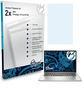 Bruni 2x Schermfolie voor MSI Prestige 14 Evo B13M Screen Protector - Afbeelding 1 van 3