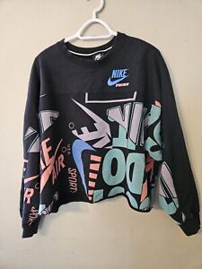 Nike Retro 90s Logo All Over Print Sportswear Archive Altered! Read!! Sz LARGE