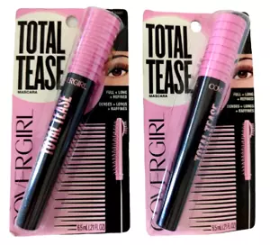 Lot (2) Covergirl® Mascara Total Tease 810 BLACK BROWN .21 FL OZ EA - Picture 1 of 4