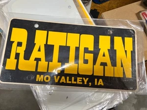 Ratigan Motors Mo Valley Iowa IA Car Dealership Dealer License Plate Tag Booster - Picture 1 of 1