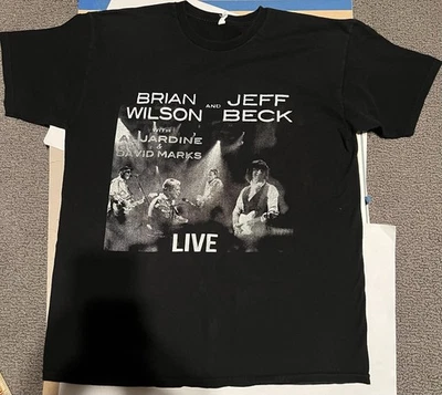 BRIAN WILSON JEFF BECK  CONCERT T SHIRT BLACK LARGE (rare) - Image 1 of 3