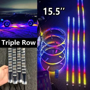 15.5'' Triple Row Chasing LED Wheel Lights + 4pcs LED Truck Underglow Lights Kit - Picture 1 of 15