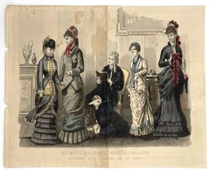 Fashion / Hand-Colored Print from Peterson’s Magazine Sept 1873 - Picture 1 of 2