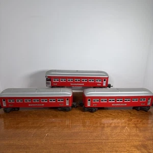 Lionel Trains Pullman Cars #1630 1631 O-27 Gauge REPAINTED Red Vintage Set - Imagen 1 de 10
