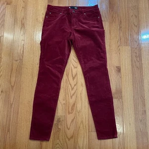 KUT from the Kloth Mia Toothpick Skinny Corduroy Pants Women Burgundy Size 10 - Picture 1 of 8