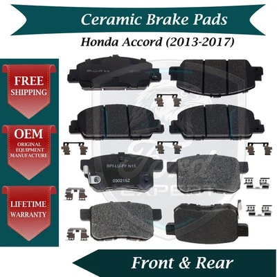 NUEVO OE Kit de pastillas de freno delanteras y traseras de cerámica para Honda 2013-2017 garantía de por vida Foto 1 de 4