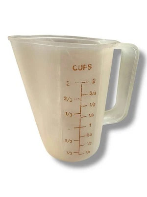 Vintage Tupperware 2-Cup Liquid Pour Measuring Cup #1669 - Sheer - Image 1 of 4