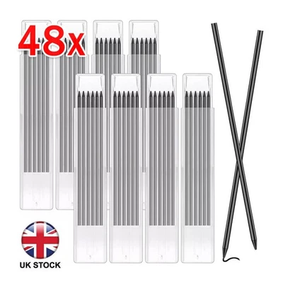 INFINITEWORLD17 48Pcs Tracer Pencil Refill 2.8mm Solid Carpenter Pencil Deep Hole Marker Refill