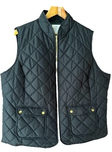St. John’s Bay Black Puffer Vest With Gold Zipper And Snaps Size 2x - Picture 1 of 15