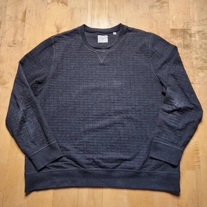 Billy Reid Grid Quilted Charcoal Crewneck Sweatshirt Men’s XXL - Picture 1 of 9