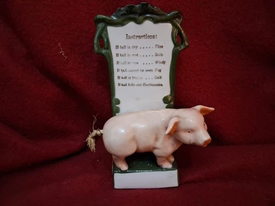 Antique Vintage Seaside Fairing Novelty Tail Pig Weather Barometer Spill Vase - Image 1 of 4