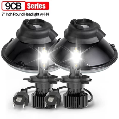 Fit Ford Falcon 1960 1961 1962 1963-1970 Pair 7" Round LED Headlights Hi/Lo Beam — 第 1/4 张图片