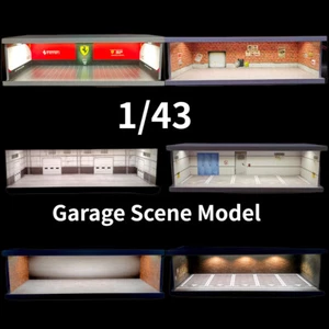 Diorama 1/43 Auto Garage Modell LED Beleuchtung Diecast Parkplatz Szene Display - Bild 1 von 65