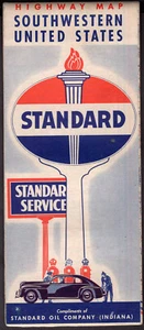OLIO STANDARD MAPPA STRADALE VINTAGE Circa 1952 STATI UNITI SUD-OCCIDENTALI - Foto 1 di 2