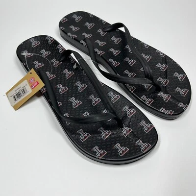Sandalias chanclas Texas Tech University para mujer 10 Sorority Alumni Red Raiders Foto 1 de 4