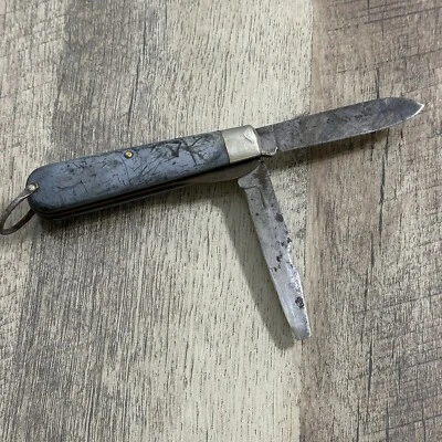 Vintage Camillus New York USA 2-Blade Electricians Knife Brass Liners with Bail - Image 1 of 4