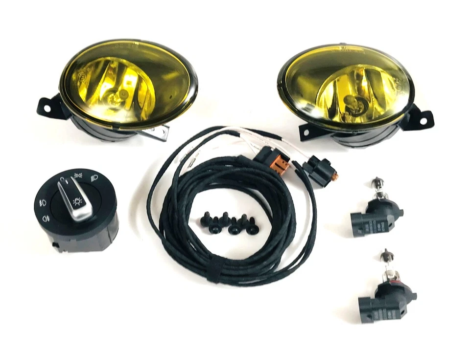 Nebelscheinwerfer Gelb NSW Komplettset Set Nachrüstung Kit passend für VW T5 09- - Bild 1 von 4