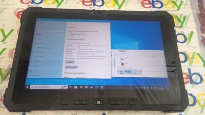 Dell Latitude 7202 Rugged Tablet 5th Gen Core M-5Y71 8GB 128GB Win10 BAD USB - Image 1 of 4