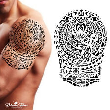 Tribal Tymczasowy tatuaż - Żółw polinezyjski Ramię Maorysów Czarny Wodoodporny Męski