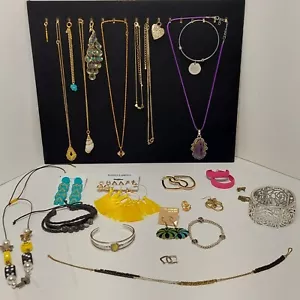 Mixed Jewelry Lot Vintage To Now Necklaces Earrings Bracelets & 2 Pc Of 925 - Picture 1 of 24