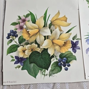 Vintage Aufkleber Transfers Wasserrutschen Keramik Basteln FLORAL Lot #170 - Bild 1 von 9