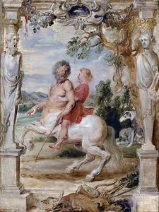 Achilles Educated Centaur Chiron P. Rubens Tile Mural Kitchen Backsplash Ceramic - Picture 1 of 3