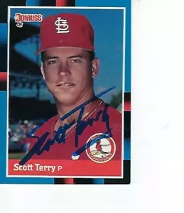 SCOTT TERRY FIRMADO 1988 DONRUSS #647 - CARDENALES DE SAN LOUIS - Imagen 1 de 1