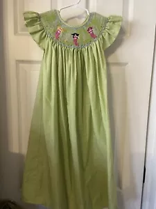 Green Gingham Mermaid Dress Girls 6 - Picture 1 of 5
