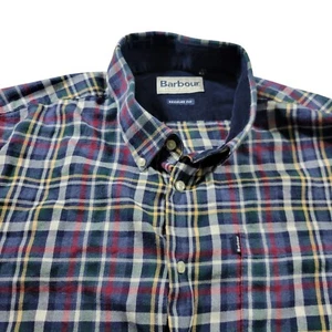 Barbour Flannel Shirt Men's Large Multicolor Plaid Long Sleeve Button Up - Picture 1 of 8