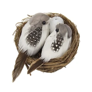 Artificial Birds and Bird Nest and Bird Egg Set Miniature Ornament - Picture 1 of 7