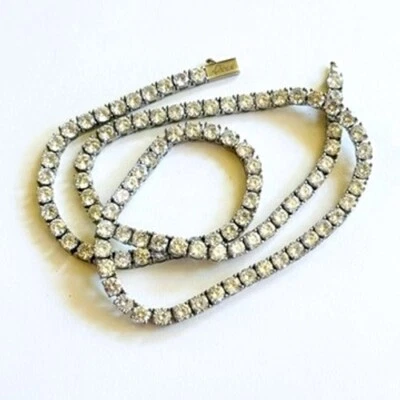 Collar Tenis Cubano Circonita Circonita Chapado en Oro Helado Riviera Couture 22"L 5mm Foto 1 de 4