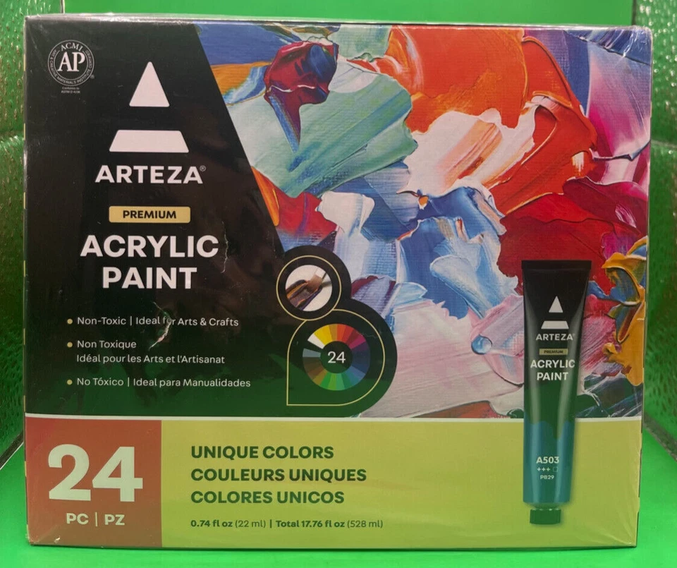 NICOLE Acrylic Artist Paint Set 22ml Tubes Assorted Colors 24 Pack