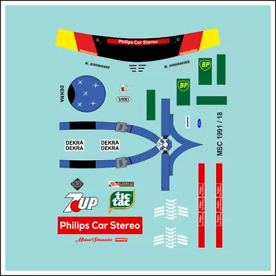 F1 Decal 1:18 Jordan 191 Figur 1991 Schumacher Rennanzug  Formel 1  - Bild 1 von 3