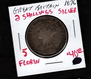1876- Great Britain- Silver- Florin - Picture 1 of 2