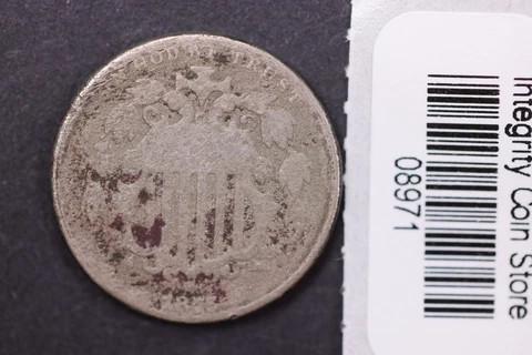 1875 Shield Nickel. Affordable Circulated Condition.  Store Sale #08971 Cover
