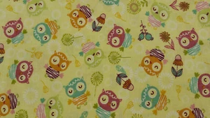 Joann Stoff 3+ Yards Eule Baumwollstoff Baby Pastell Quilt Decke Vorhang NEU - Bild 1 von 3